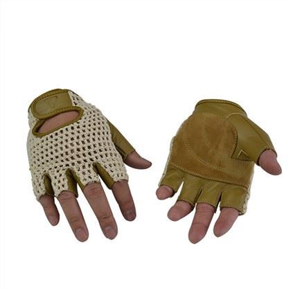 Barna fél ujjas bőrkesztyű